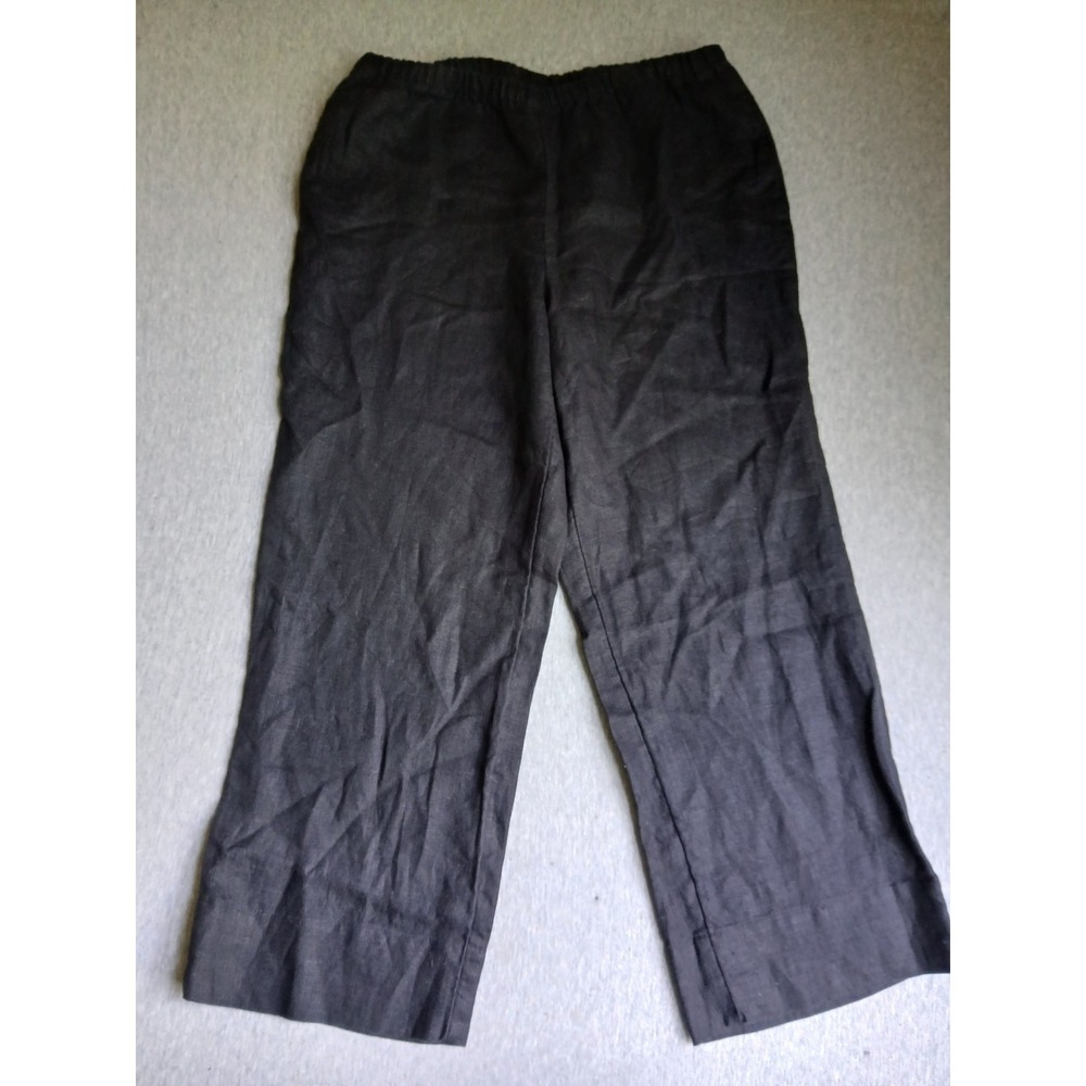 J Jill Pants Small 100 Linen Wide Leg Crop Ankle Comfort Pull On Minimalist